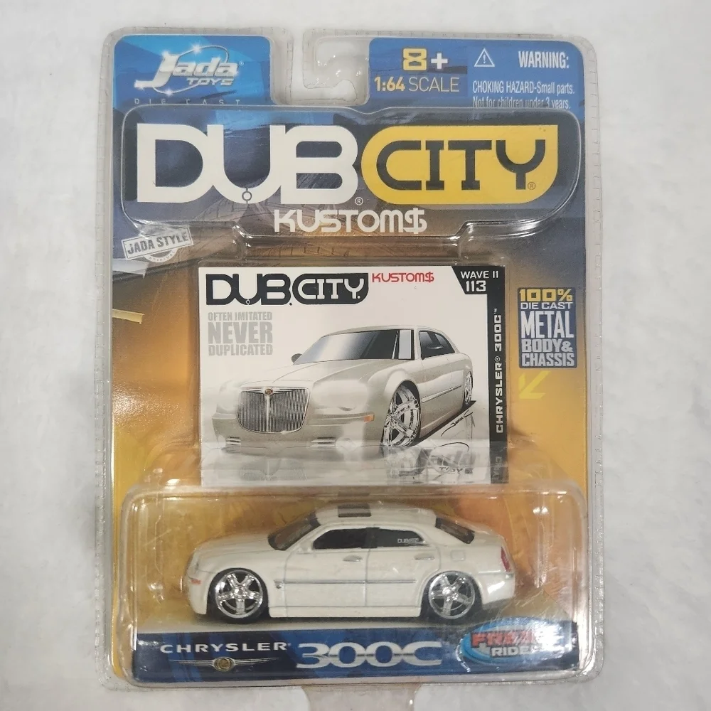 Green 69 Chevy Camaro and White Chrysler 300C Die-Cast Cars from DUB City